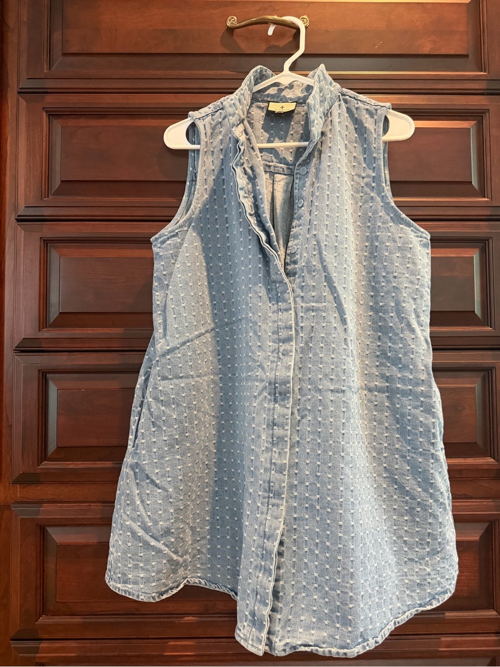 Tuckernuck Light Blue Sleeveless Textured Cotton Dress